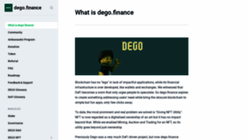 What Docs.dego.finance website looked like in 2020 (3 years ago)