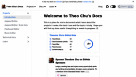 What Docs.theochu.com website looked like in 2020 (3 years ago)