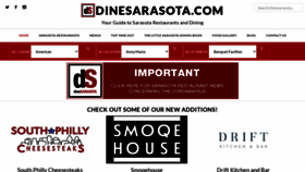 What Dinesarasota.com website looked like in 2021 (3 years ago)