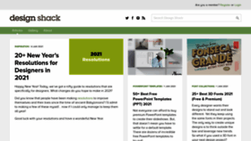 What Designshack.net website looked like in 2021 (4 years ago)