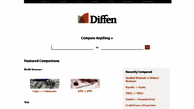 What Diffen.com website looked like in 2021 (3 years ago)
