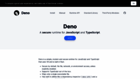 What Deno.land website looked like in 2021 (3 years ago)