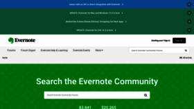What Discussion.evernote.com website looked like in 2021 (3 years ago)