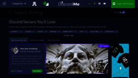 What Discord.me website looked like in 2021 (4 years ago)