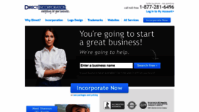 What Directincorporation.com website looked like in 2021 (3 years ago)