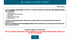What Doineedacovid19test.com website looked like in 2021 (3 years ago)