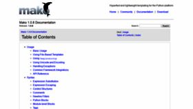 What Docs.makotemplates.org website looked like in 2021 (3 years ago)