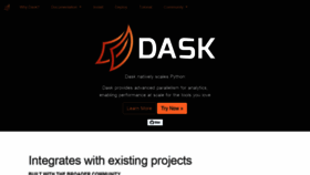 What Dask.org website looked like in 2021 (3 years ago)