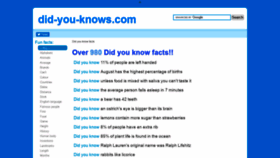 What Did-you-knows.com website looked like in 2021 (3 years ago)