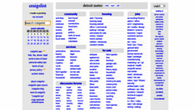 What Detroit.craigslist.org website looked like in 2021 (3 years ago)