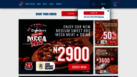What Dominos.ng website looked like in 2021 (3 years ago)