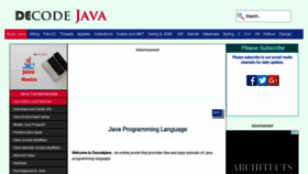 What Decodejava.com website looked like in 2021 (3 years ago)