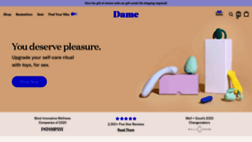 What Dameproducts.com website looked like in 2021 (3 years ago)