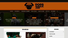 What Dogsaholic.com website looked like in 2021 (3 years ago)