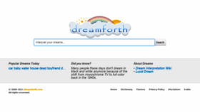What Dreamforth.com website looked like in 2021 (3 years ago)
