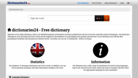 What Dictionaries24.com website looked like in 2021 (3 years ago)