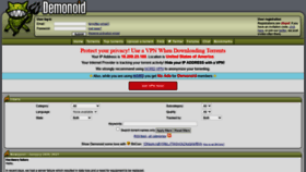 What Demonoid.is website looked like in 2021 (3 years ago)