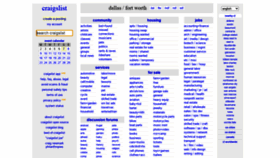 What Dallas.craigslist.org website looked like in 2021 (3 years ago)