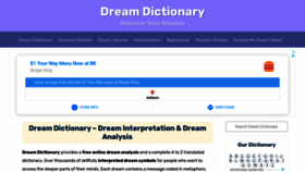 What Dreamdictionary.org website looked like in 2021 (3 years ago)