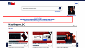 What Dc.gov website looked like in 2021 (3 years ago)