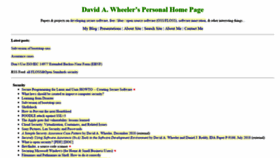What Dwheeler.com website looked like in 2021 (3 years ago)