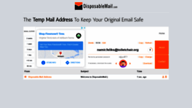What Disposablemail.com website looked like in 2021 (2 years ago)