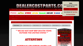 What Dealercostparts.com website looked like in 2021 (2 years ago)