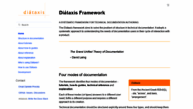 What Diataxis.fr website looked like in 2021 (2 years ago)