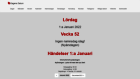 What Dagensdatum.se website looked like in 2022 (2 years ago)