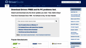 What Driverguide.com website looked like in 2022 (2 years ago)