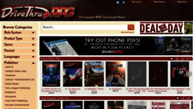 What Drivethrurpg.com website looked like in 2022 (2 years ago)