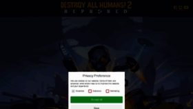 What Destroyallhumansgame.com website looked like in 2022 (2 years ago)