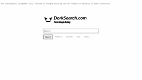What Dorksearch.com website looked like in 2022 (2 years ago)