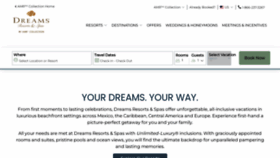 What Dreamsresorts.com website looked like in 2022 (2 years ago)