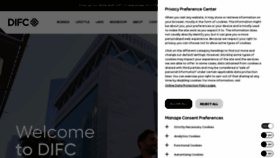 What Difc.ae website looked like in 2022 (2 years ago)