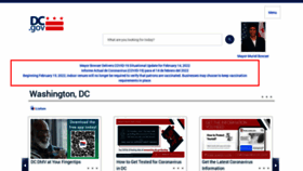 What Dc.gov website looked like in 2022 (2 years ago)