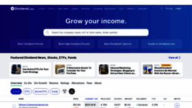What Dividend.com website looked like in 2022 (2 years ago)