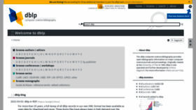 What Dblp.org website looked like in 2022 (3 years ago)