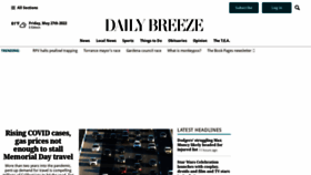 What Dailybreeze.com website looked like in 2022 (1 year ago)