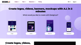 What Designs.ai website looked like in 2022 (1 year ago)