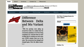 What Differencebetween.net website looked like in 2022 (3 years ago)
