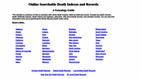 What Deathindexes.com website looked like in 2022 (1 year ago)