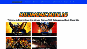 What Digimoncard.io website looked like in 2022 (1 year ago)