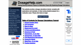 What Dosagehelp.com website looked like in 2022 (1 year ago)