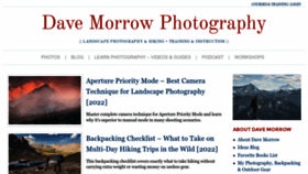 What Davemorrowphotography.com website looked like in 2022 (1 year ago)