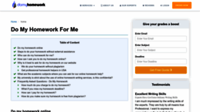 What Domyhomework.us website looked like in 2022 (1 year ago)