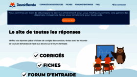 What Devoirrendu.fr website looked like in 2022 (1 year ago)