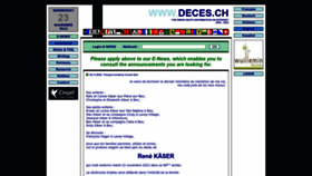 What Deces.ch website looked like in 2022 (1 year ago)