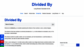 What Dividedby.org website looked like in 2022 (1 year ago)