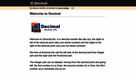 What Decimal.info website looked like in 2022 (1 year ago)